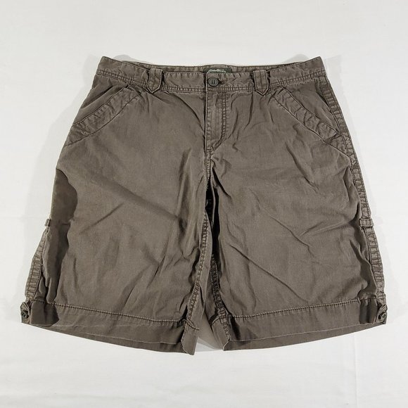 Eddie Bauer Women's 14 (Actual 36" x 5.5" or 11") Roll Cuffed Canvas Shorts - Picture 1 of 5
